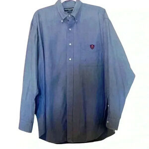 Ralph Lauren Golf Tilden Mens Large Blue Long Sleeve Button Down Shirt Size L